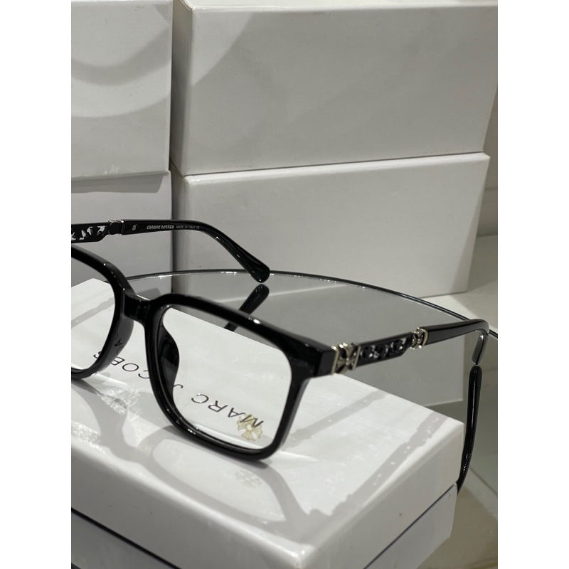 Gọng kính cận nam nữ Chrome Heart dáng vuông gọng kim loại siêu bền Fullbox bảo hành 3 tháng