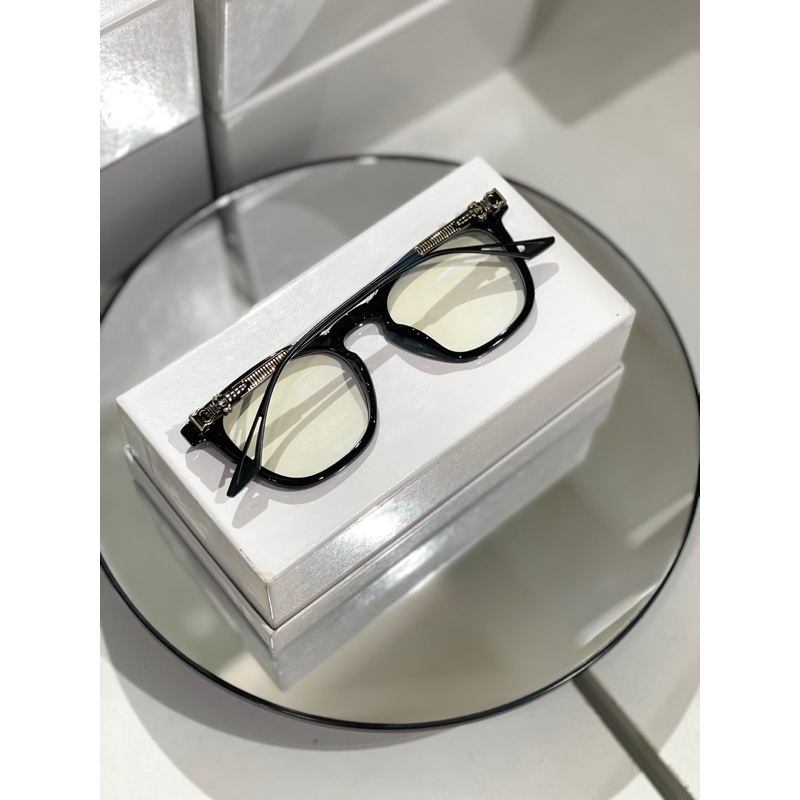 Gọng kính cận nam nữ Chrome Heart dáng vuông gọng kim loại siêu bền Fullbox bảo hành 3 tháng