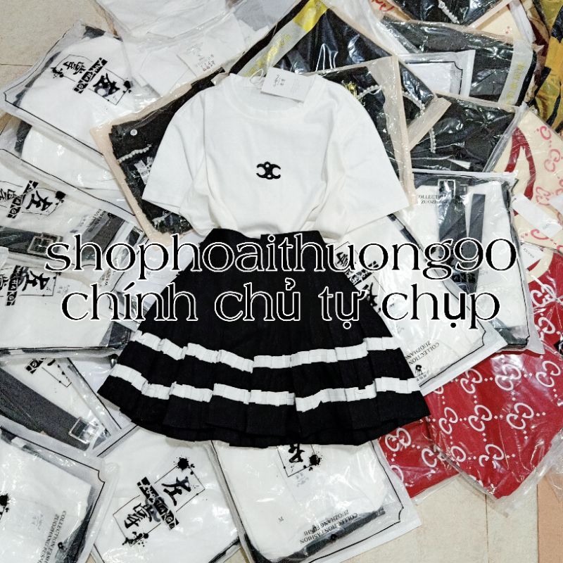 Set váy kiểu xếp li phối viền bèo siêu dễ thương ( ảnh thật trải sàn )