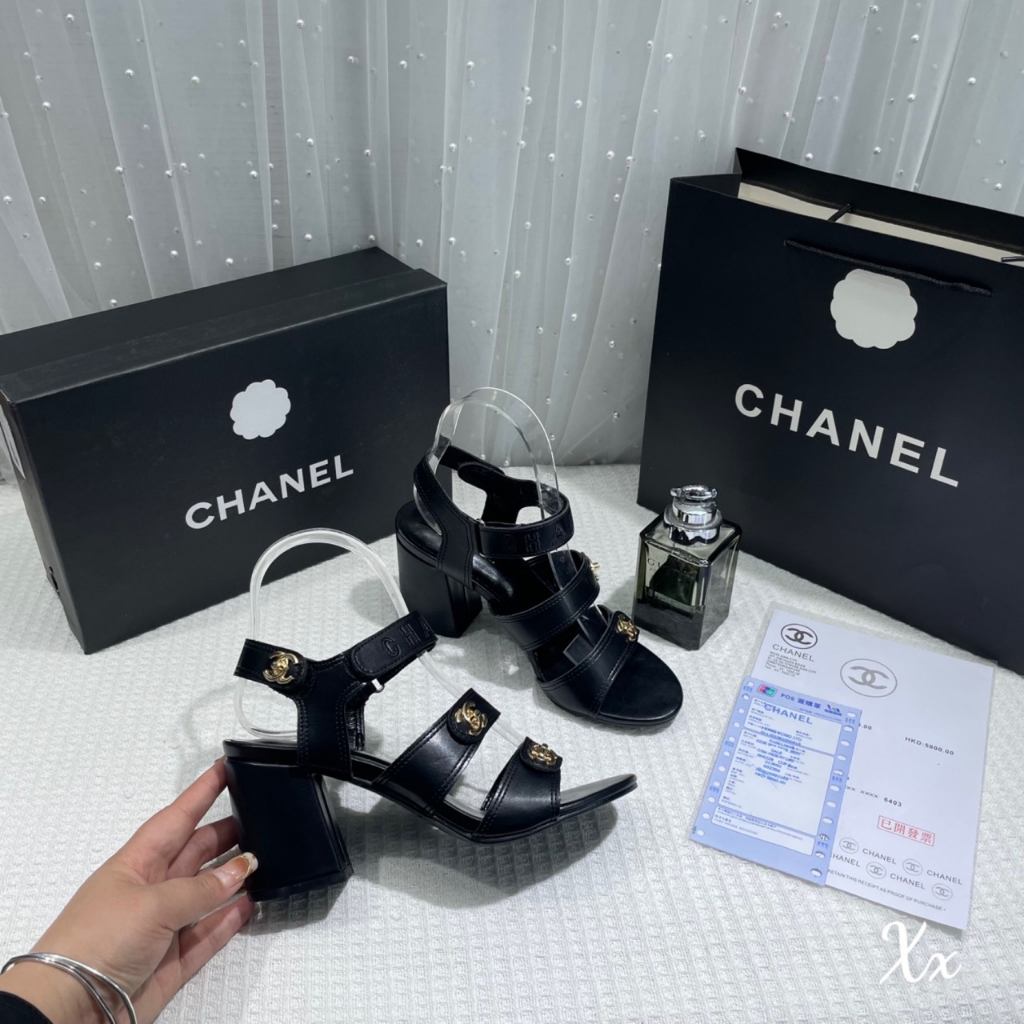 Giày Sandal Quai Ngang Gót Trụ Sang Chảnh yv40