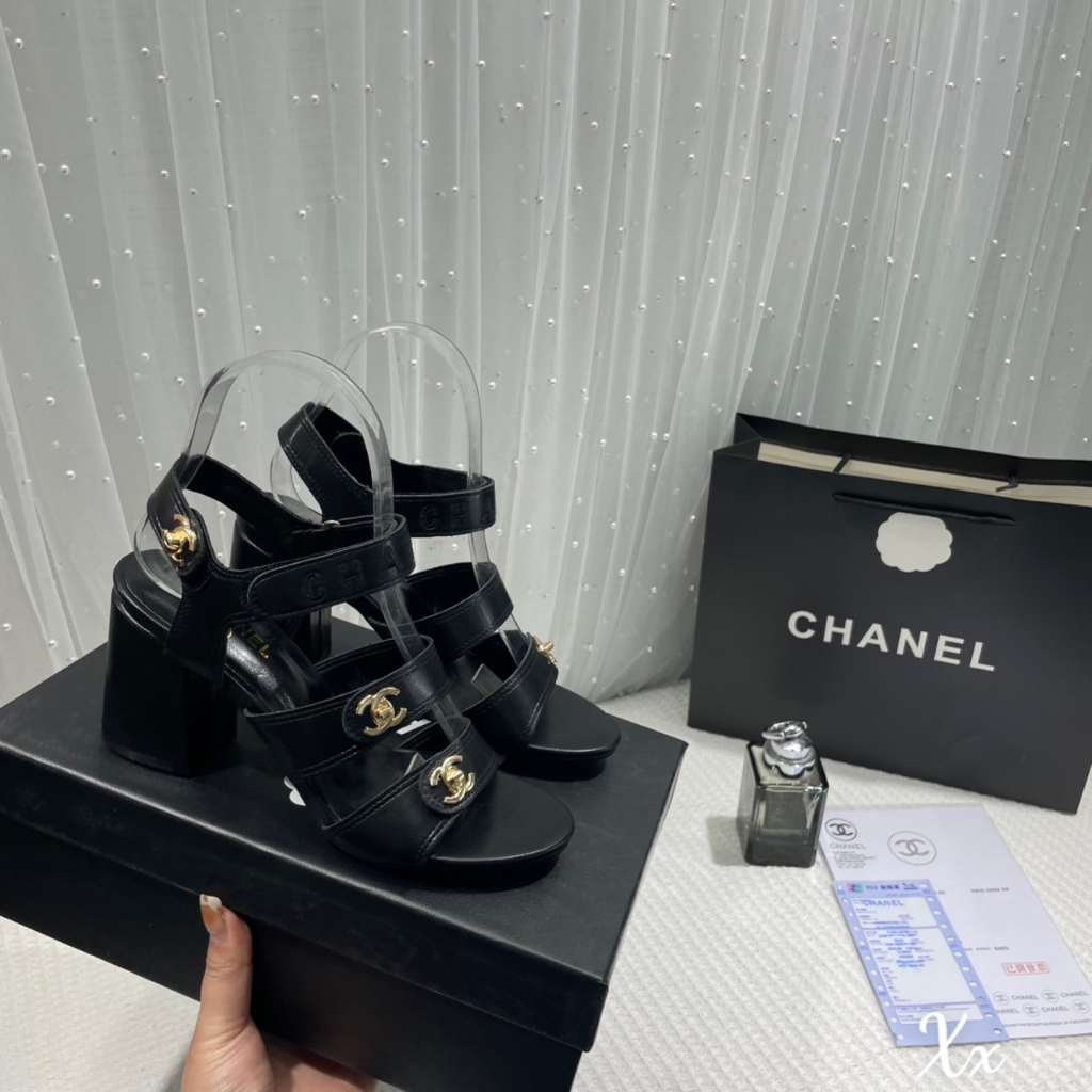 Giày Sandal Quai Ngang Gót Trụ Sang Chảnh yv40