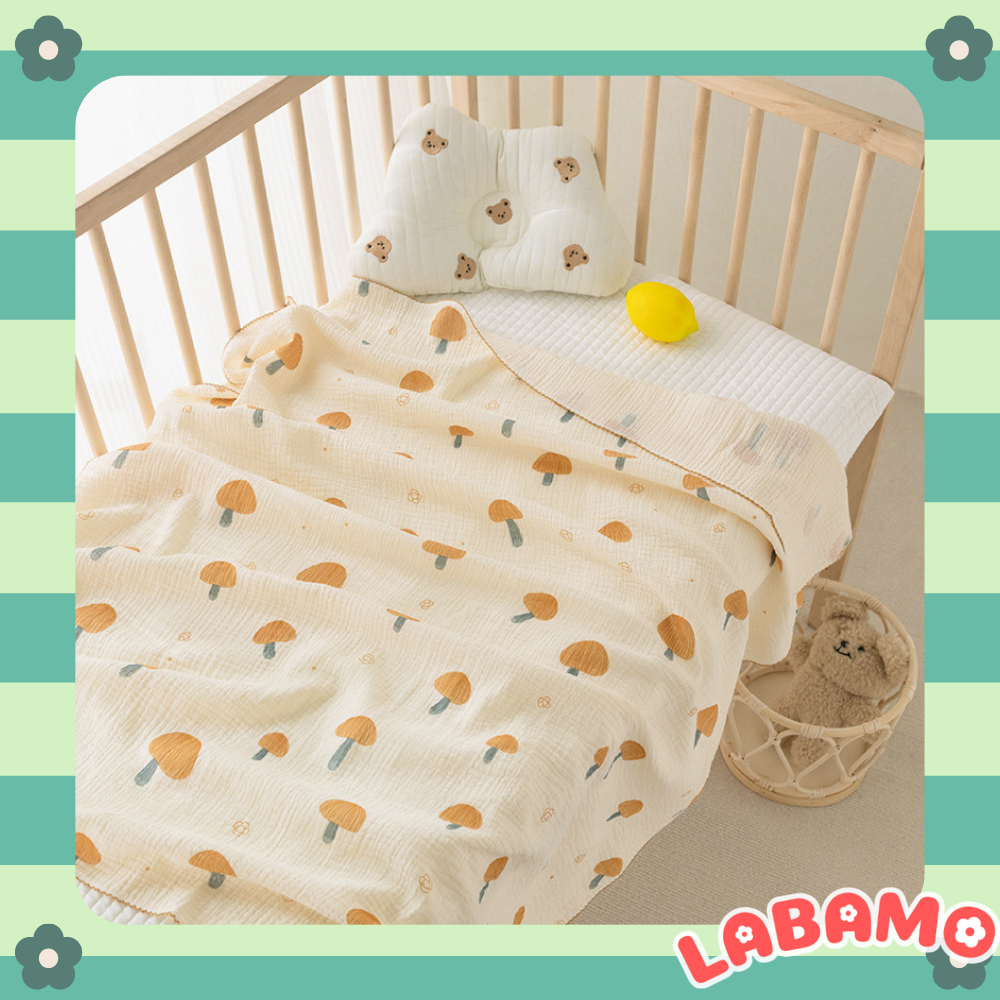 Khăn tắm vải muslin cao cấp cho bé họa tiết đáng yêu 110x110cm bông tự nhiên