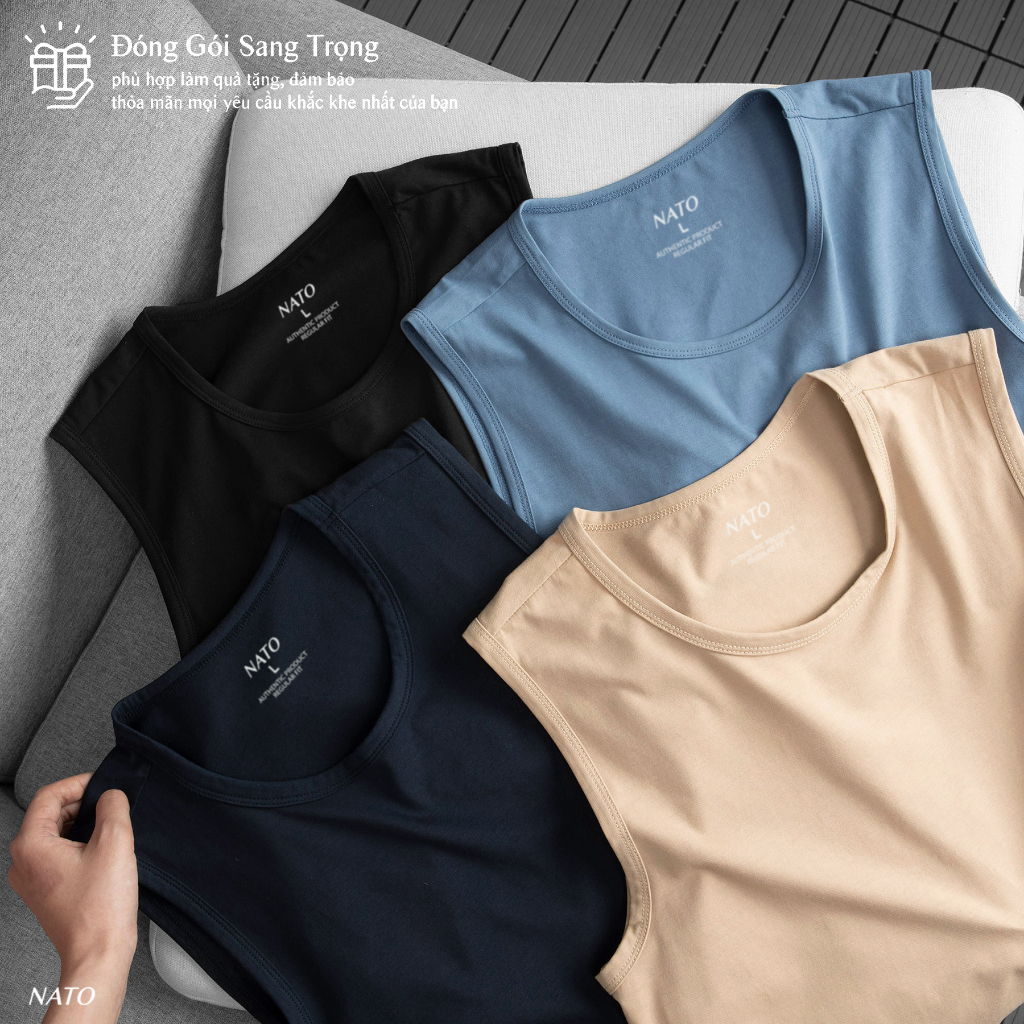 Áo Thun BA LỖ Nam Vải Cotton 100% Cao Cấp Tank Top Sát Nách Basic Đẹp Màu Trắng Đen Đỏ Xanh Navy Trơn Co Giãn NATO