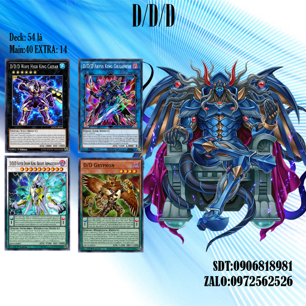 Bài YuGiOh - Bộ 54 lá bài D/D/D - D/D/D Deck - Card Game VN Giá Rẻ