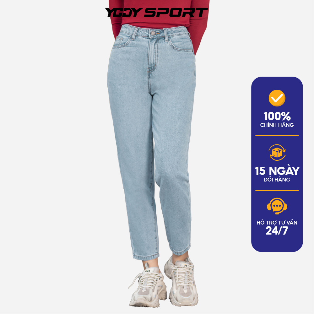 Quần jeans nữ YODY dáng ôm Boyfriend Cotton USA không phai màu, không co rút QJN5058