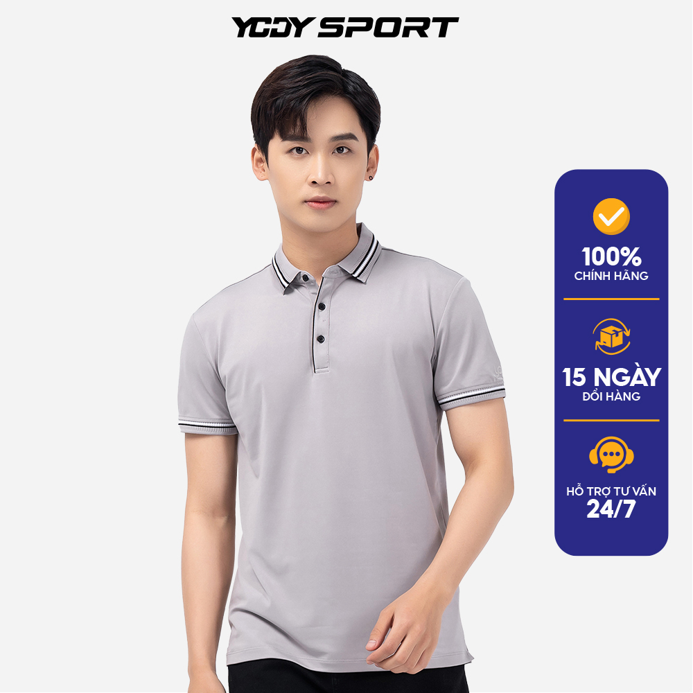 Áo polo nam YODY coolmax phối bo tay ngắn cổ bẻ thể thao thấm hút tốt APM3681