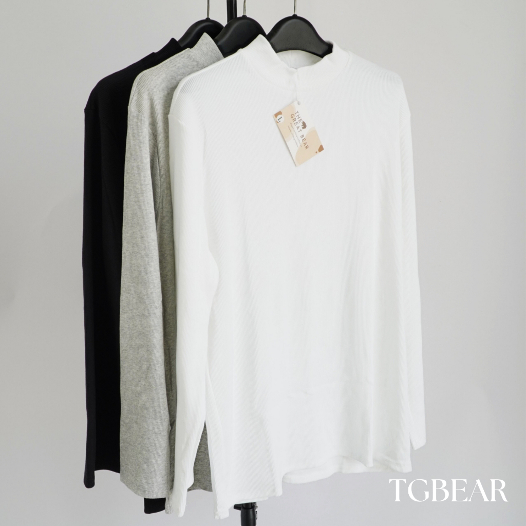 Áo thun gân len cổ lọ 4 phân tay dài - TG BEAR