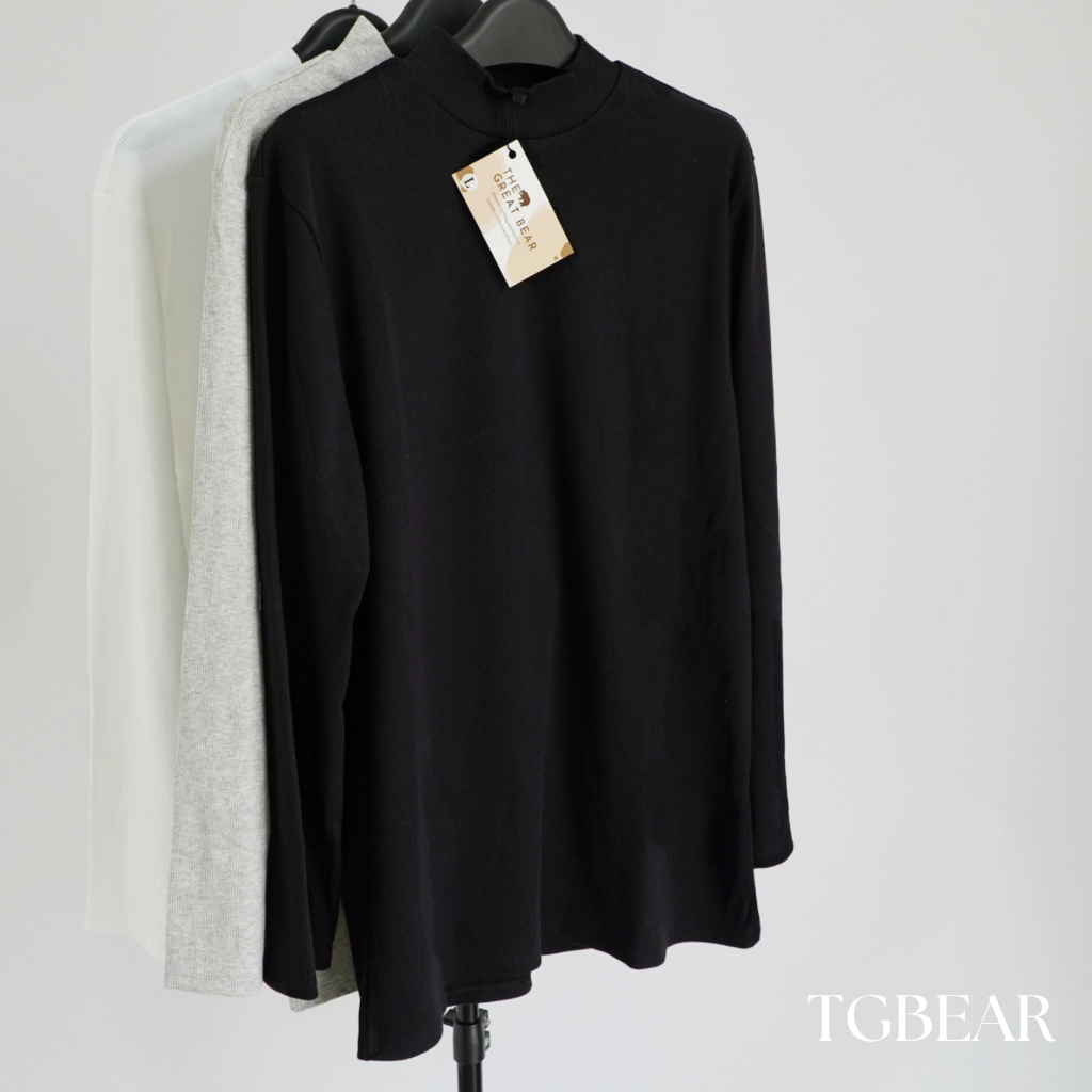 Áo thun gân len cổ lọ 4 phân tay dài - TG BEAR