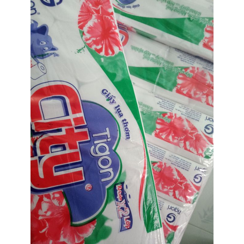 Lốc 10 cuộn Giấy vệ sinh 2 lớp không lõi TIGON giá rẻ chất lượng, tiết kiệm