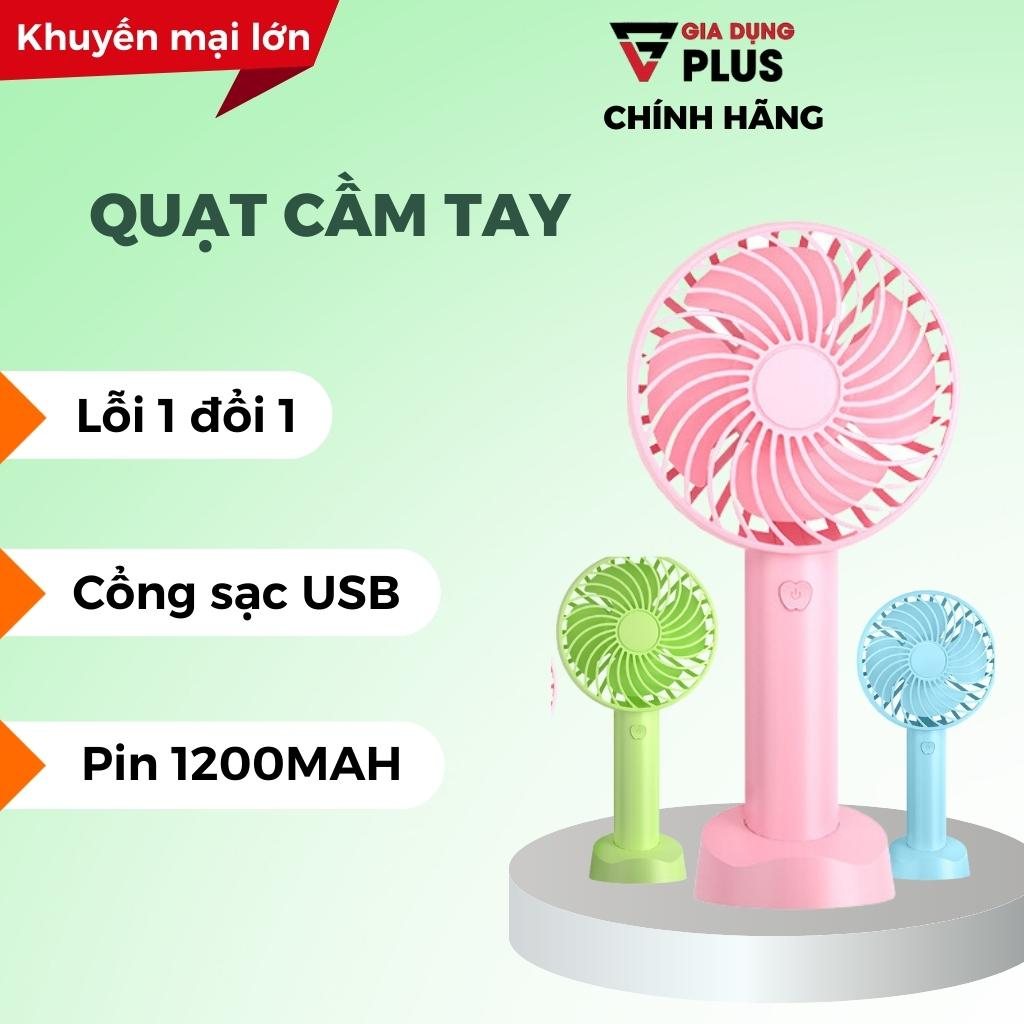 Quạt cầm tay mini tích điện 3 chế độ gió có đế để bàn tiện lợi sạc USB nhanh chóng - quạt 4 cánh