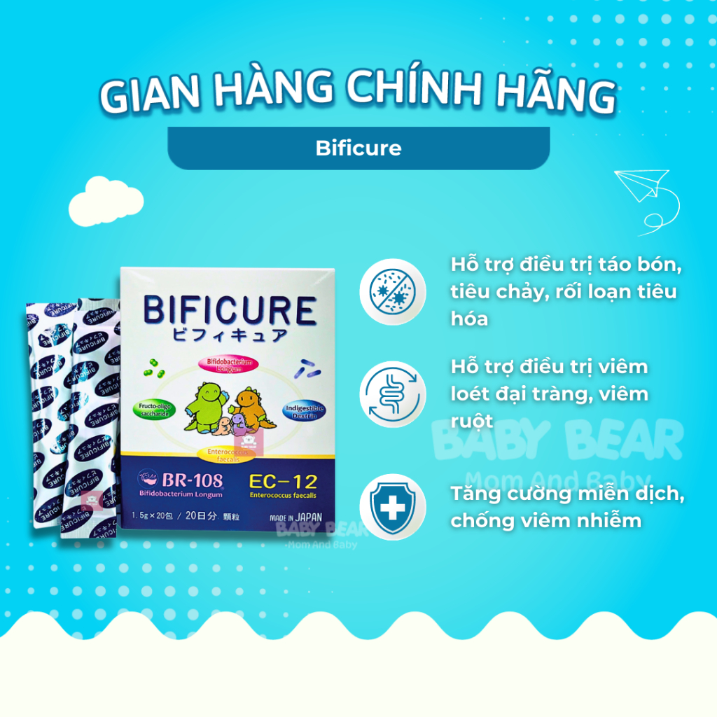 Men Vi Sinh Bificure - Bổ Sung Lợi Khuẩn, Giúp Tiêu Hoá Tốt, Ngăn Đầy Bụng, Tiêu Chảy, Táo Bón