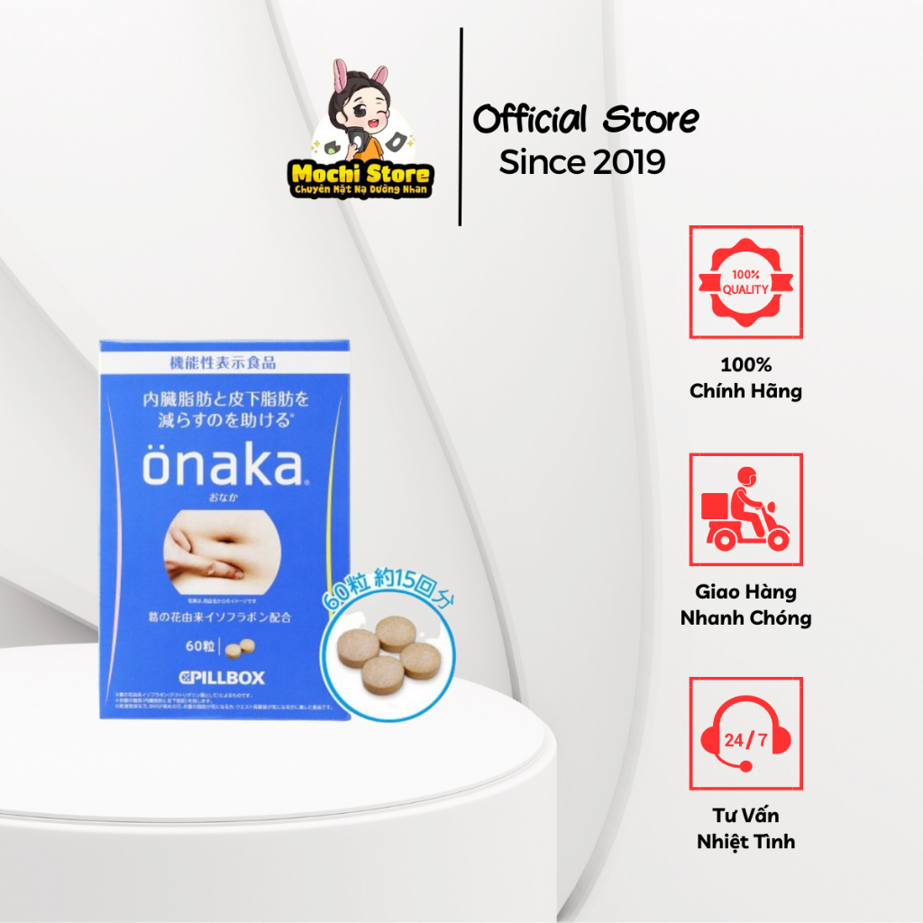 Viên Uống Giảm Mỡ Bụng Onaka Pillbox Nhật Bản, Hộp 60v