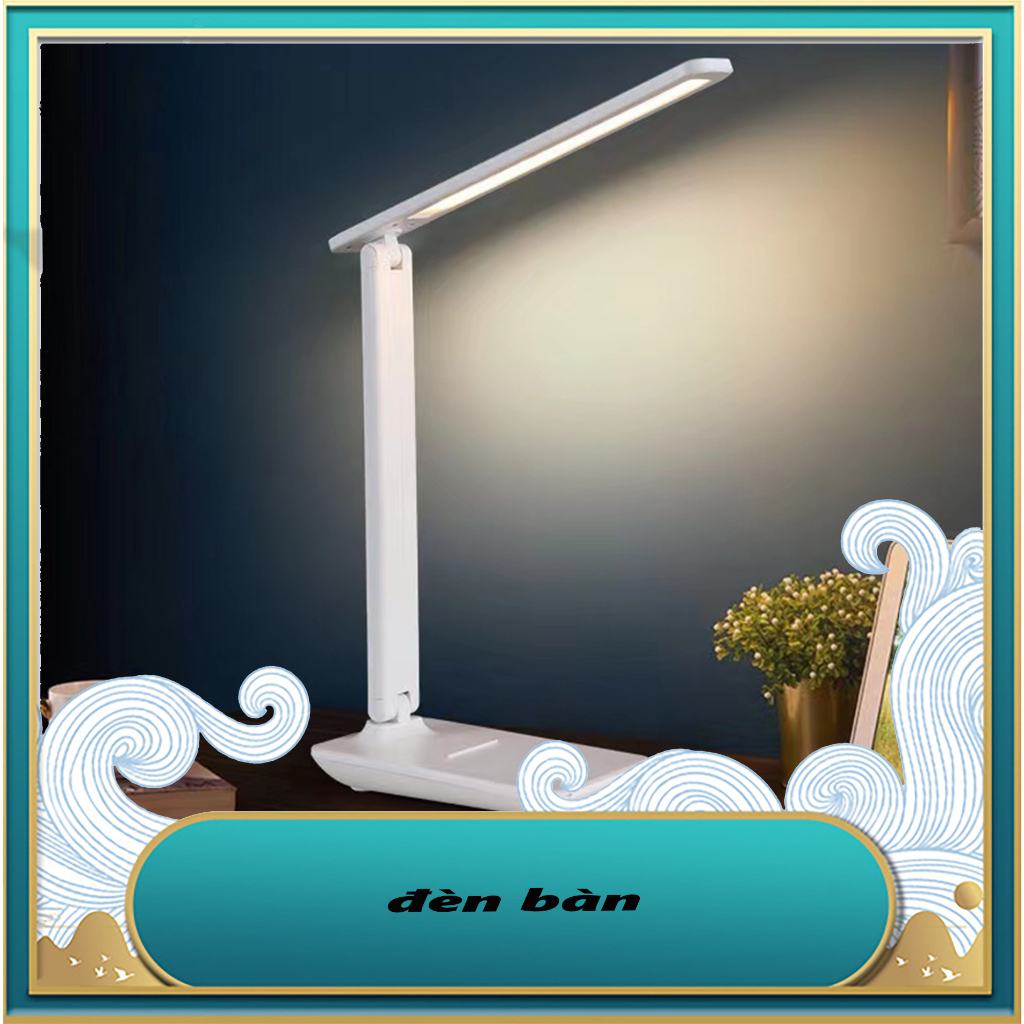 Saul Đèn bàn học đọc sách tích điện bảo vệ mắt cảm ứng 3 chế độ ánh sáng biến thiên,Đèn Học Chống Cận Gấp Gọn LED USB