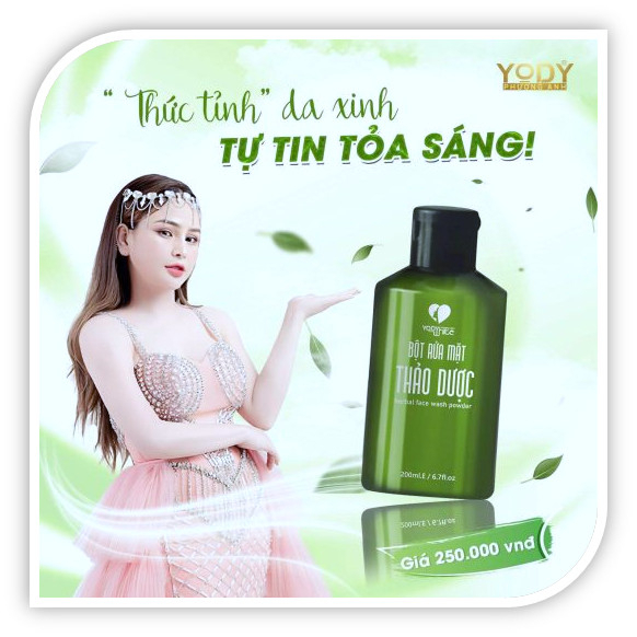 Bột rửa mặt thảo dược Yody white Phương Anh hộp 100g
