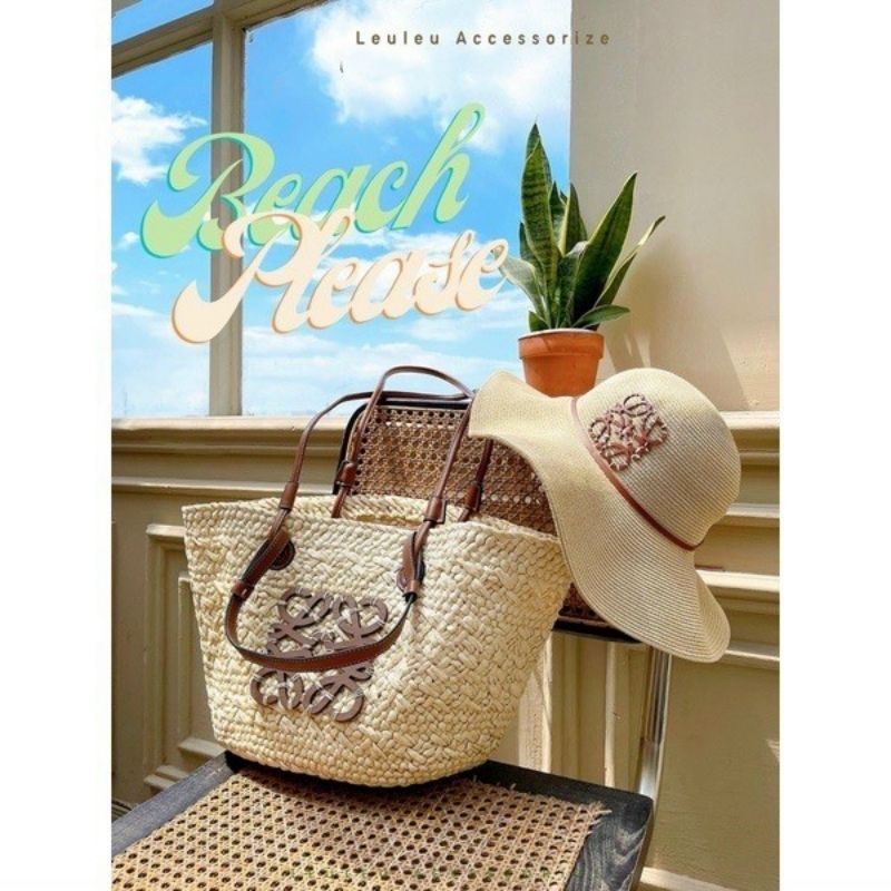Túi cói vintage Loewe siêu sang chảnh