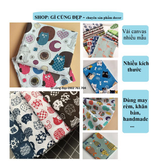 VẢI CANVAS CON VẬT chụp ảnh sản phẩm, làm đồ handmade (vải bố)