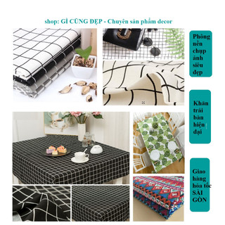 Vải bố/ vải canvas khổ 1,5m họa tiết thổ cẩm, caro, hoa lá làm khăn bàn, tấm trải đã vắt sổ, không tưa vải