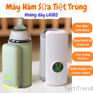 Máy hâm sữa không dây màn hình kĩ thuật số Finose, Bình ủ sữa cầm tay nhỏ gọn làm nóng sữa nhanh chóng có đèn báo ban đê