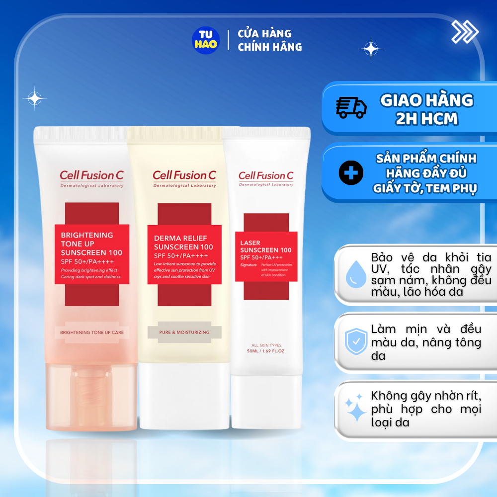 Kem Chống Nắng Nâng Tông Da Cell Fusion C 100 Cellfushion SPF50+/ PA +++ 35ml
