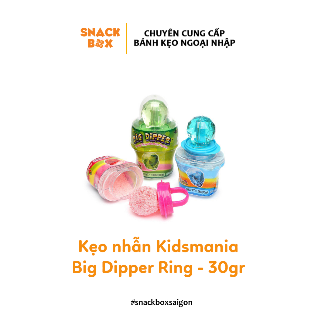 Kẹo Nhẫn Chấm Bột Chua Big Dipper Ring Kidsmania 30gr - Mỹ