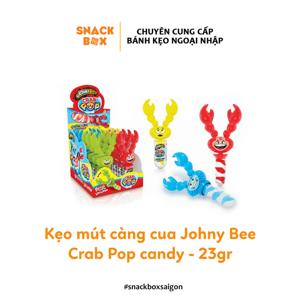 Kẹo Mút Càng Cua Johny Bee Crab Pop Candy 23gr - Ba Lan