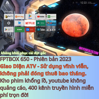 FPT Play Box 2023 T650 - Sử dụng trọn đời - không thuê bao - FPT650 Chạy Android 11 Ram 2G Rom 8G - Điều Khiển Giọng Nói
