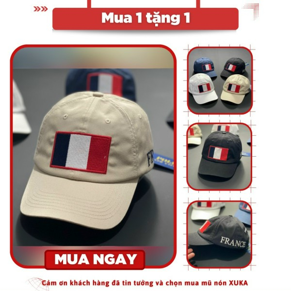 Mũ nón kết / nón lưỡi trai tô mỳ FRANCE thêu cao cấp 3 màu tag mac đầy đủ khóa kim loại VNXK
