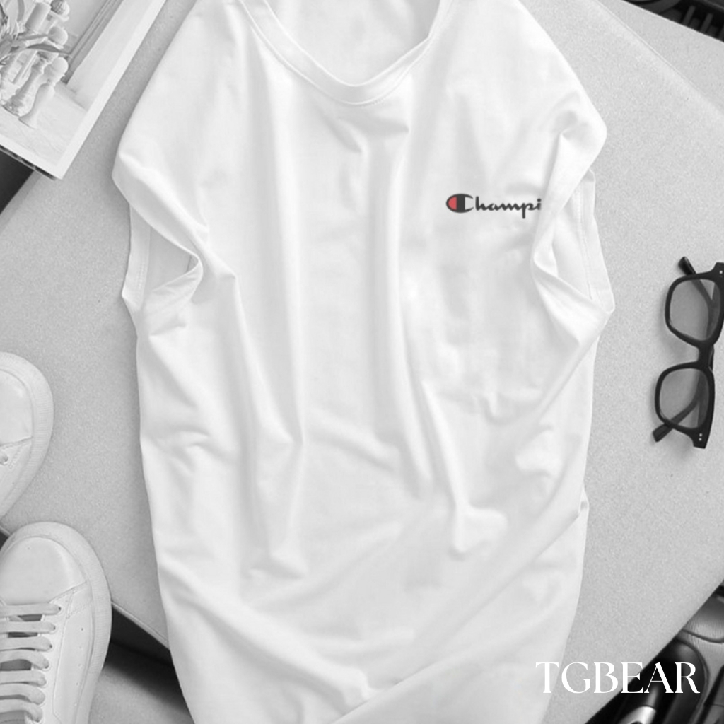 Áo thun sát nách gym tanktop logo hiệu Champions - TG BEAR