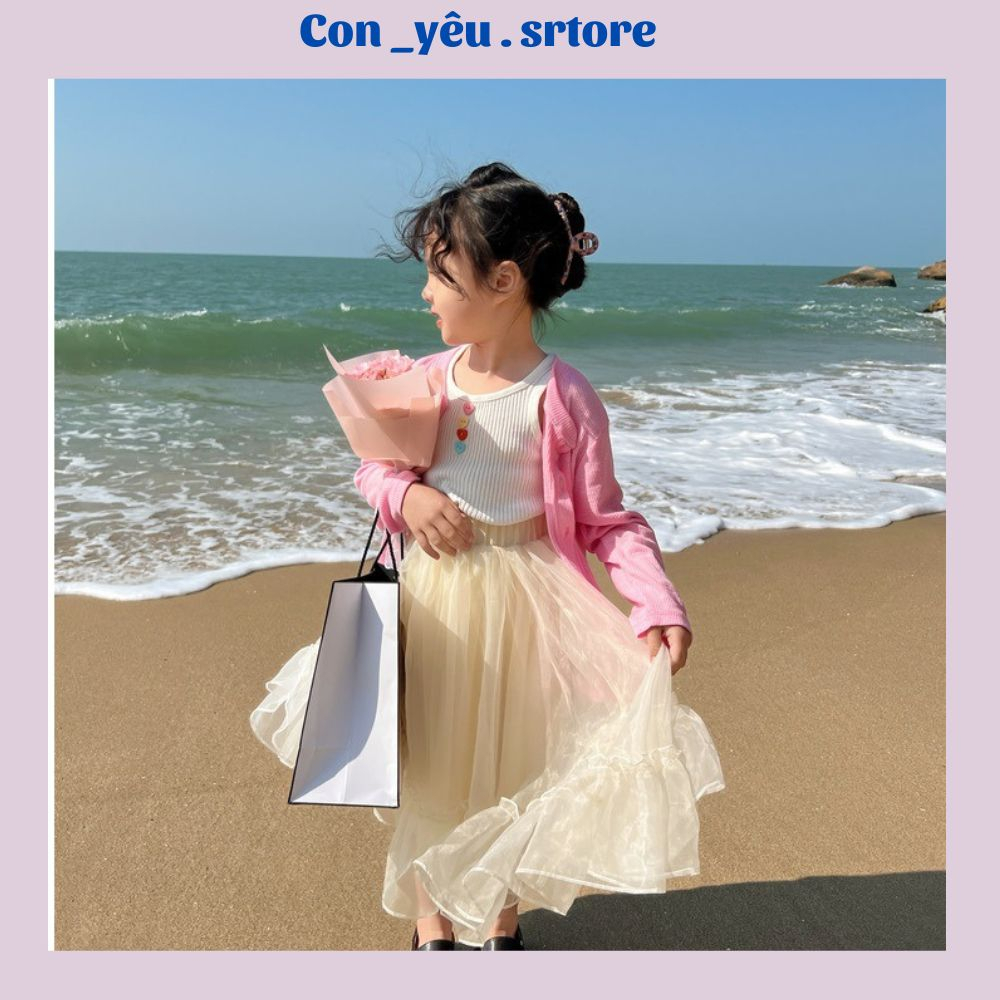 Com bo 2 chiếc 2 màu áo sát nách mùa hè cho bé gái, chất liệu len tăm thoáng mát, áo ba lỗ bé gái phong cách Hàn Quốc.