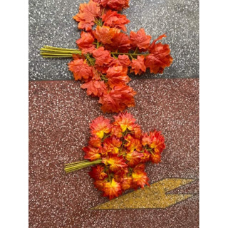 Combo 10 Cành lá phong đỏ, phong xanh - Cành lá giả làm cây phong