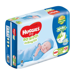 Miếng Lót Sơ Sinh Huggies Dry NB1 - 108 Miếng - Cho bé dưới 5Kg