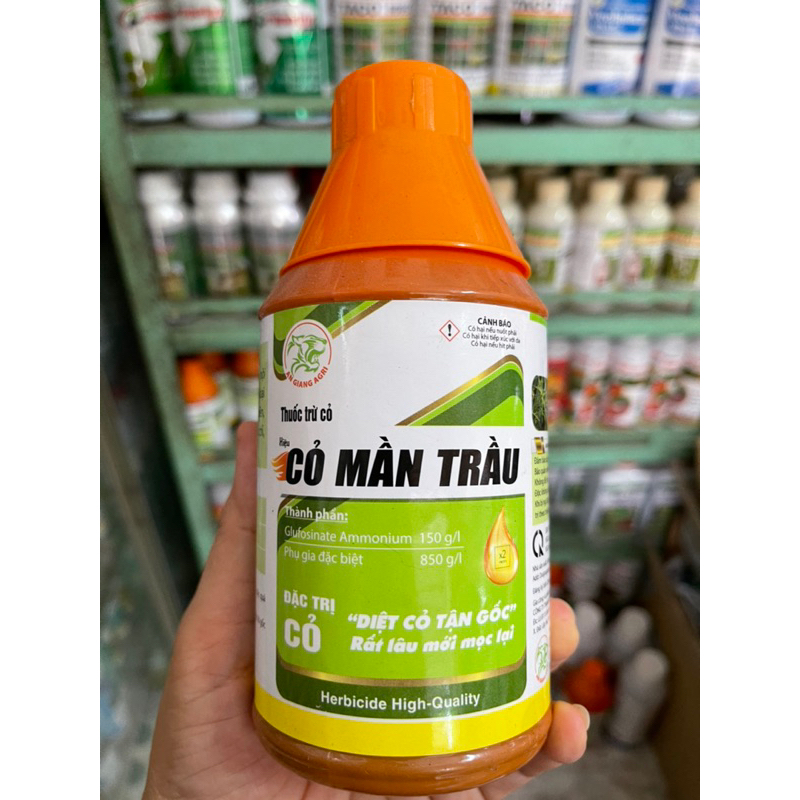 CỎ MẦN TRẦU chuyên trừ cỏ tận gốc , rất lâu mới mọc lại . Glufosinate ammonium 150g/lit