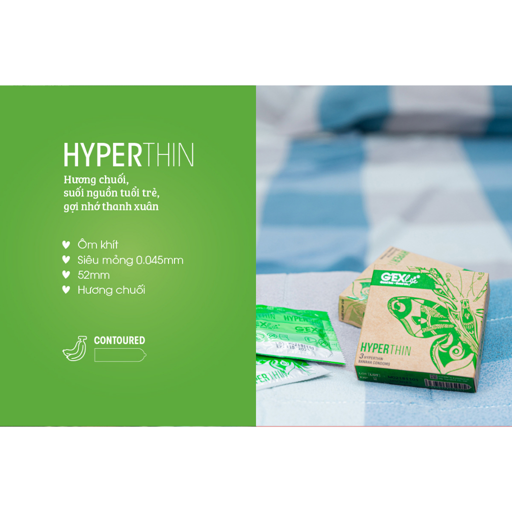 Bao cao su GEXlife ôm khít, gân gai, kéo dài thời gian - Chú Chim Sẽ