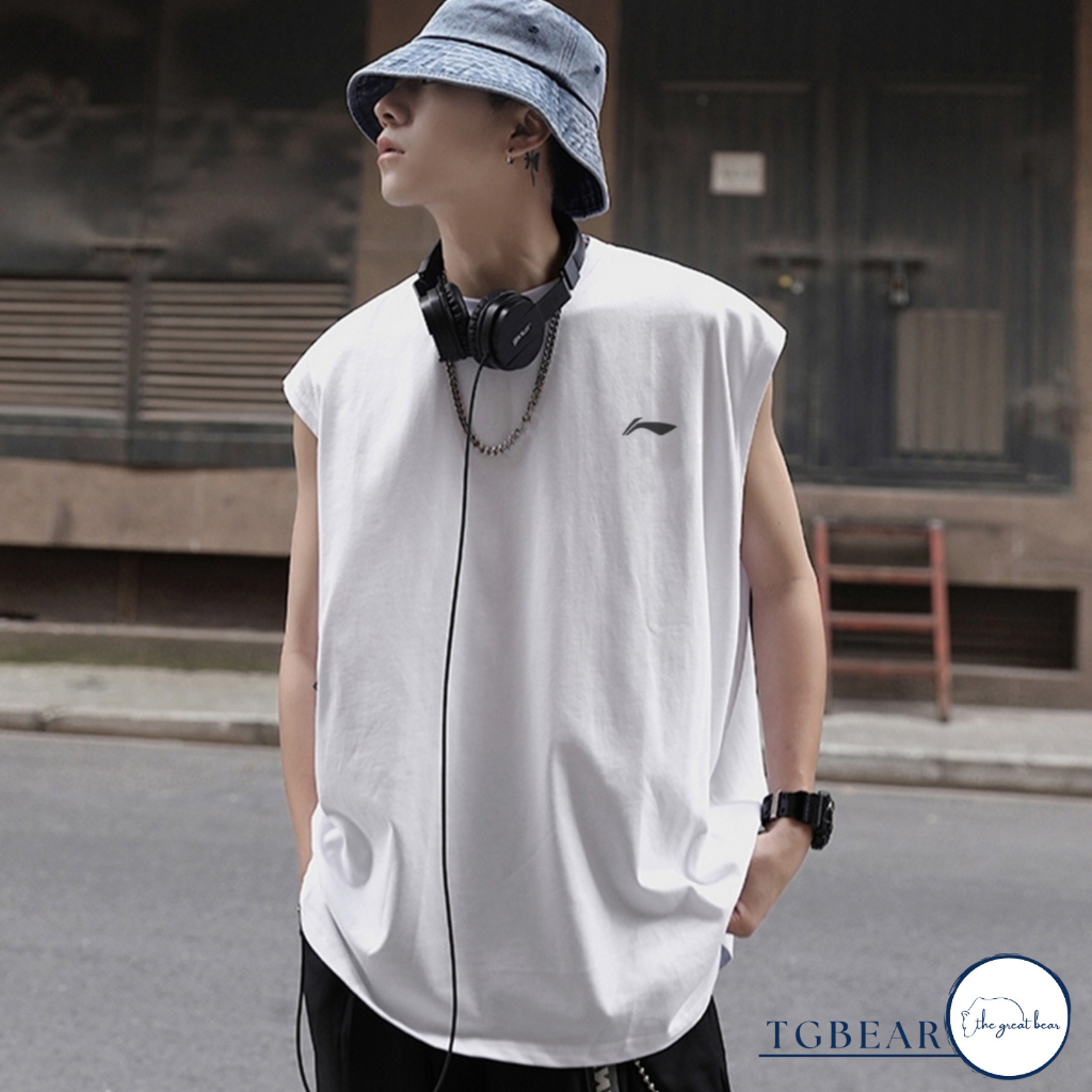 Áo thun sát nách gym tanktop logo hiệu Lining - TG BEAR