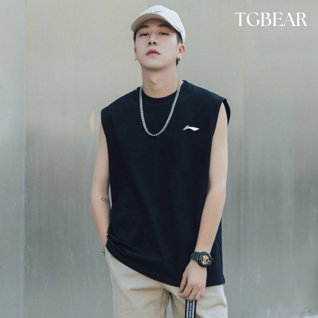 Áo thun sát nách gym tanktop logo hiệu Lining - TG BEAR
