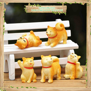 Mô Hình Tiểu Cảnh "Chú chó Shiba Vàng Mini" Trang Trí Sen Đá, Sân Vườn/ Chậu Cây, DYI, Terrarium
