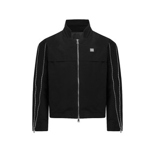 Áo jacket wyrmwood stand collar zipper cropped khaki