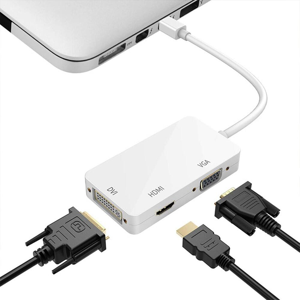 Cáp chuyển 3 in 1 Mini DP Displayport to sang ra HDMI VGA DVI 3 trong 1 FULL HD 1080p cho laptop táo Thunderbolt 2 | BigBuy360 - bigbuy360.vn