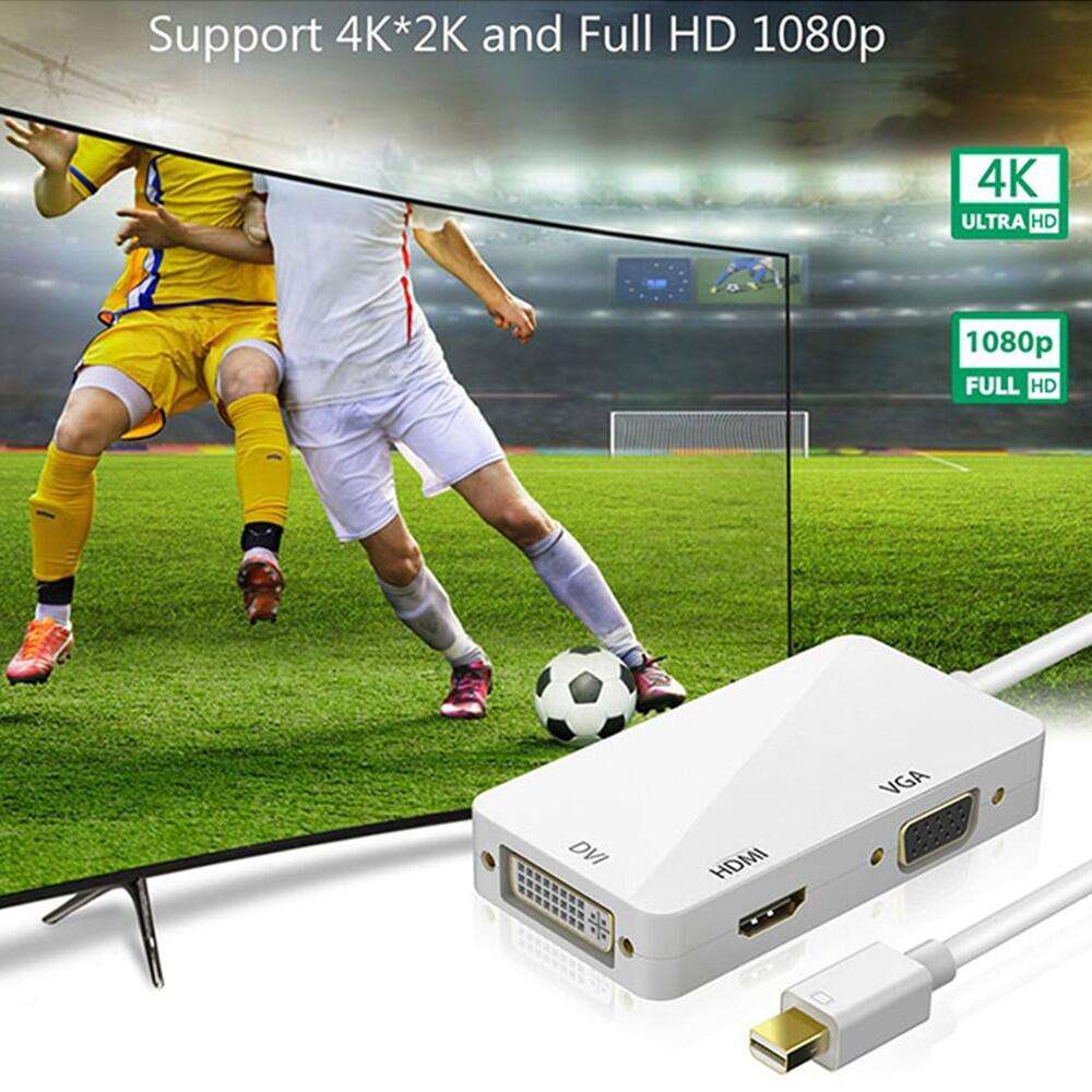 Cáp chuyển 3 in 1 Mini DP Displayport to sang ra HDMI VGA DVI 3 trong 1 FULL HD 1080p cho laptop táo Thunderbolt 2 | BigBuy360 - bigbuy360.vn