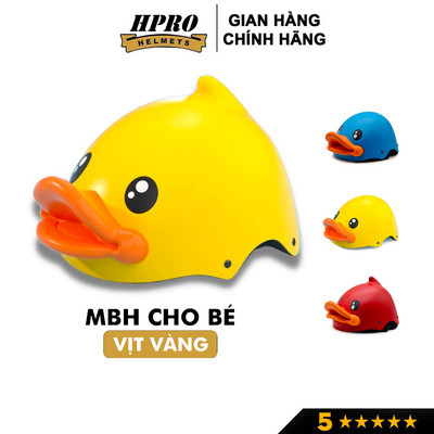 Mũ bảo hiểm cho bé SUNDY helmets, kiểu dáng con vịt vàng đáng yêu, siêu cute, cho trẻ em từ 2 đến 6 tuổi.