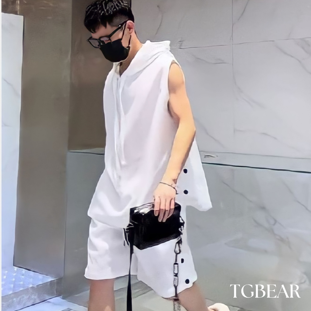 Bộ Áo Quần Thể Thao Nam TankTop Có Nón - TG Bear