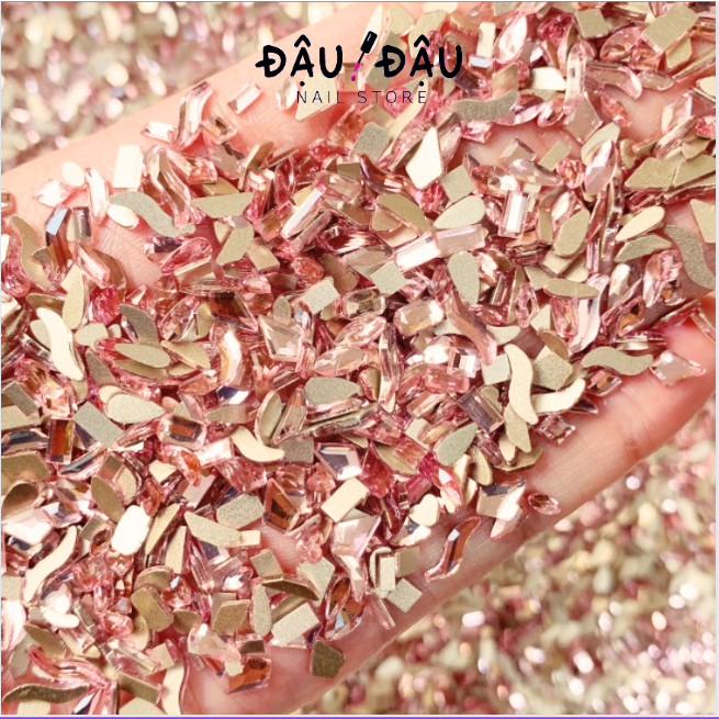 Set đá chân bằng 100 viên mix màu Hồng đỏ cực sang chảnh - Phụ kiện làm nail chuyên nghiệp giá rẻ