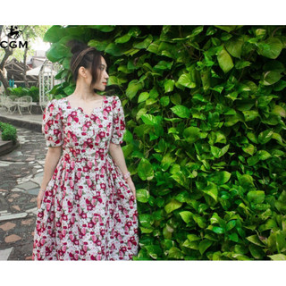 𝐋𝐢𝐧𝐞𝐧 𝐅𝐥𝐨𝐰𝐞𝐫 𝐃𝐫𝐞𝐬𝐬( đầm hoa chất xô linen 2 lớp, bên trong lót lụa habutai]