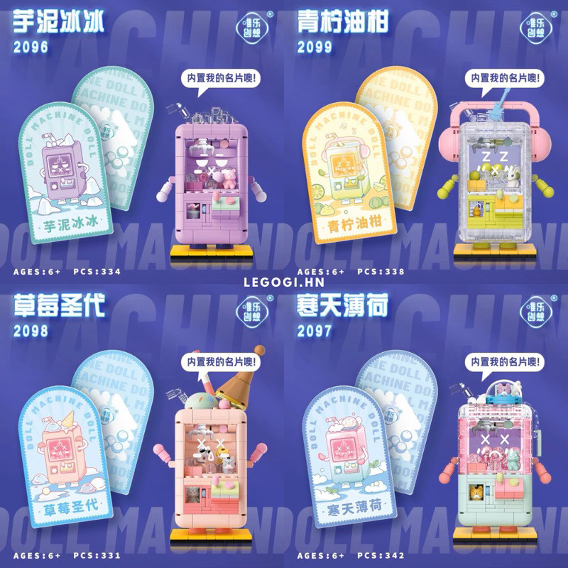 Đồ chơi xếp hình Legogi MÁY GẮP THÚ DOLL MACHINE mô hình lắp ráp trang trí phòng quà tặng sinh nhật