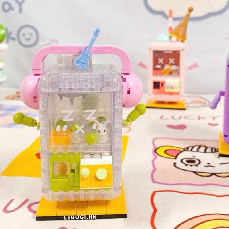 Đồ chơi xếp hình Legogi MÁY GẮP THÚ DOLL MACHINE mô hình lắp ráp trang trí phòng quà tặng sinh nhật