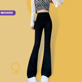  Quần Dài Nữ Ống Loe MICHOO Legging Form Ôm Dáng Dài Tôn Dáng 