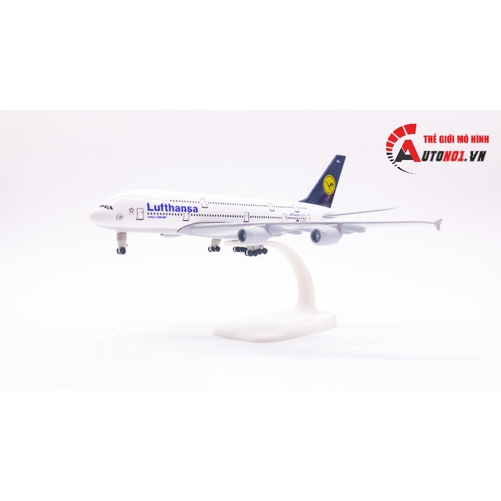Mô hình máy bay Germany Lufthansa Airbus A380 có bánh xe 20cm MB20050