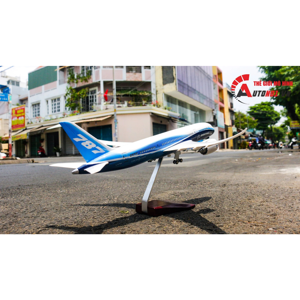 Mô hình máy bay USA Boeing B787 1:160 có đèn led tự động theo tiếng vỗ tay hoặc chạm MB47029