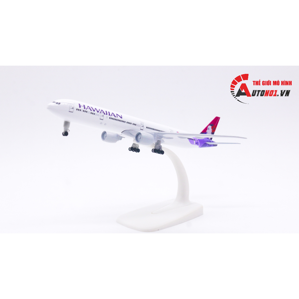 Mô hình máy bay Hawaiian Airlines Boeing B777 có bánh xe 20cm MB20054