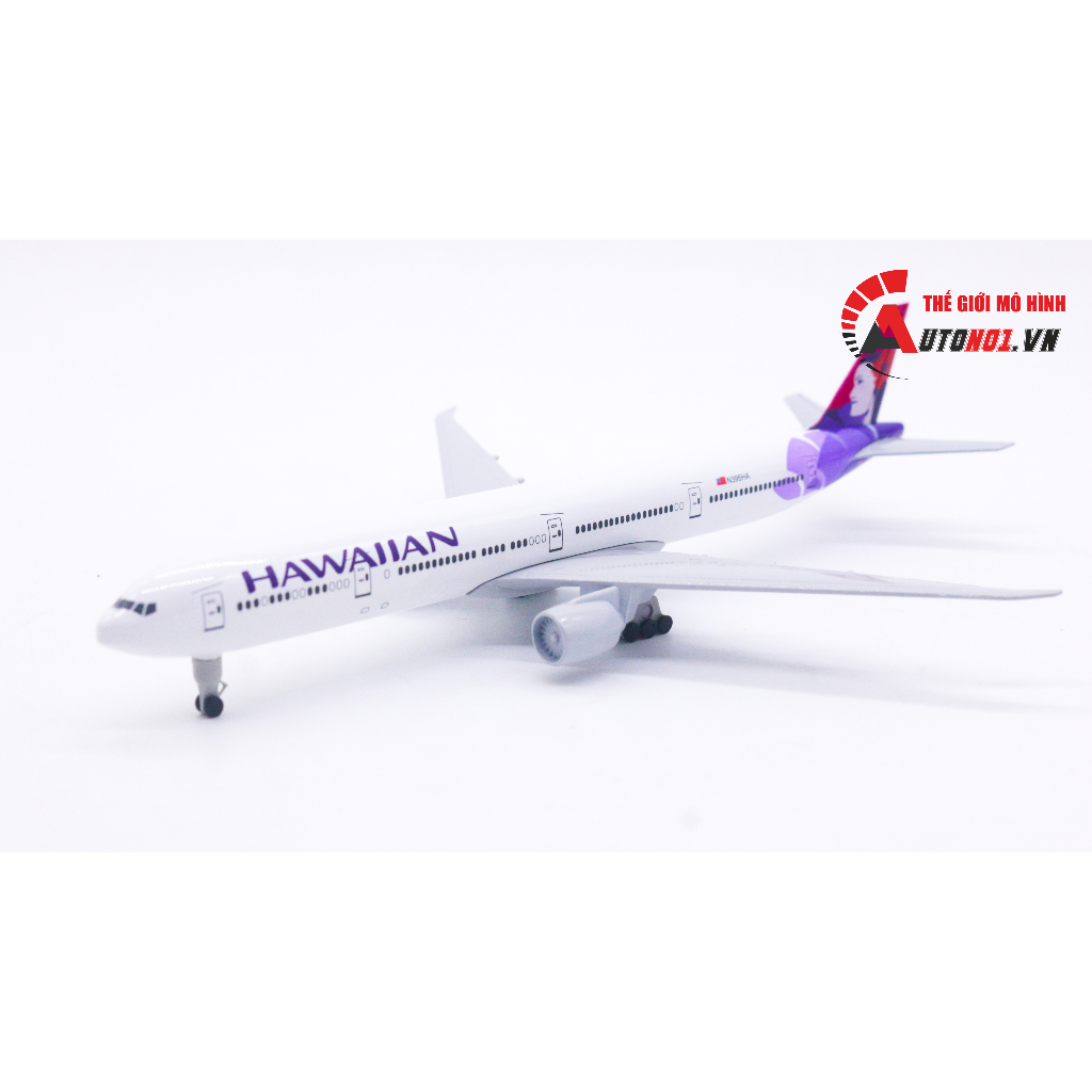 Mô hình máy bay Hawaiian Airlines Boeing B777 có bánh xe 20cm MB20054